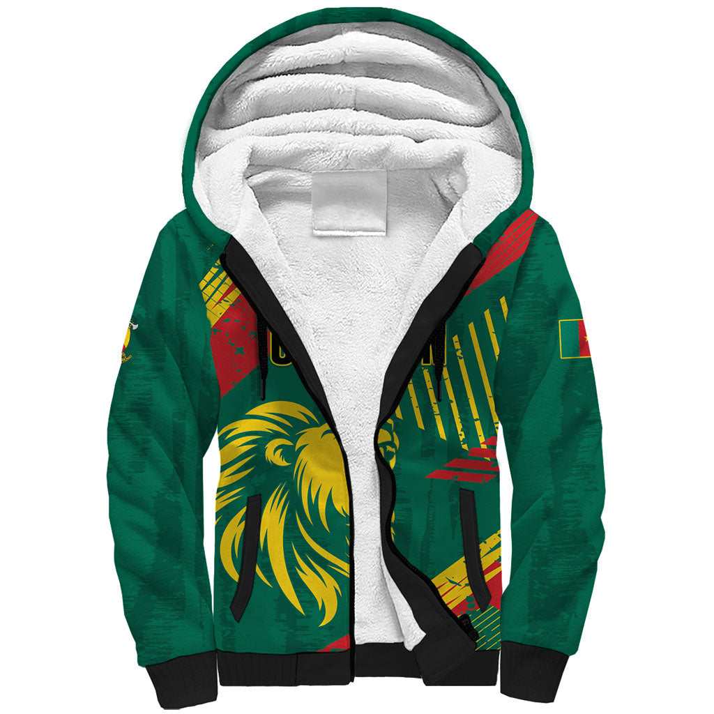 Custom Cameroon 2026 Football Sherpa Hoodie Les Lionnes Indomptables