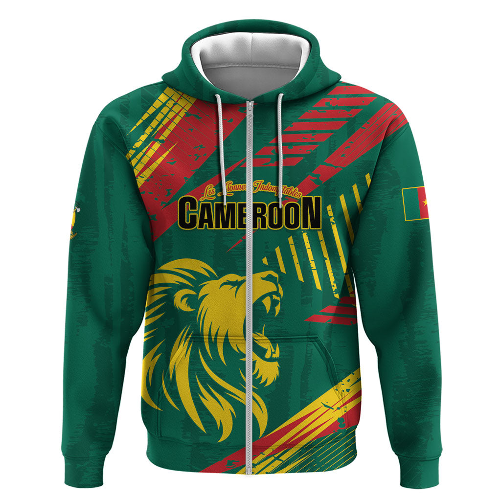 Custom Cameroon 2026 Football Zip Hoodie Les Lionnes Indomptables