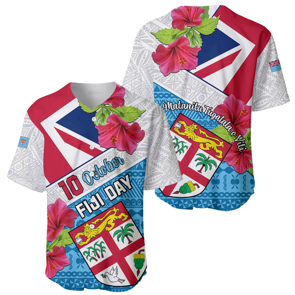 Fiji Day Baseball Jersey Fijian Hibiscus Special Version - Wonder Print Shop