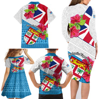 Fiji Day Family Matching Long Sleeve Bodycon Dress and Hawaiian Shirt Fijian Hibiscus Special Version - Wonder Print Shop