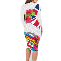 Fiji Day Family Matching Long Sleeve Bodycon Dress and Hawaiian Shirt Fijian Hibiscus Special Version - Wonder Print Shop