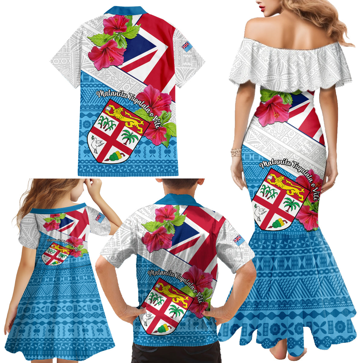 Fiji Day Family Matching Mermaid Dress and Hawaiian Shirt Fijian Hibiscus Special Version - Wonder Print Shop