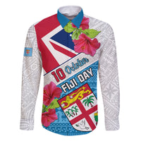 Fiji Day Family Matching Off Shoulder Long Sleeve Dress and Hawaiian Shirt Fijian Hibiscus Special Version - Wonder Print Shop