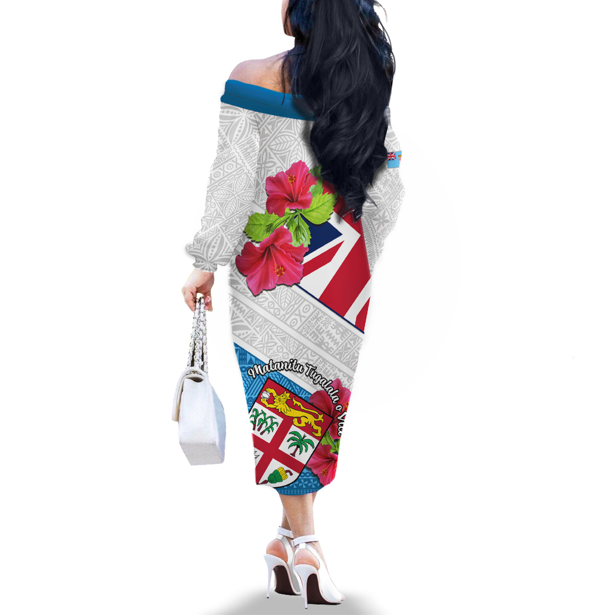 Fiji Day Family Matching Off Shoulder Long Sleeve Dress and Hawaiian Shirt Fijian Hibiscus Special Version - Wonder Print Shop