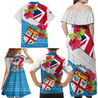 Fiji Day Family Matching Off Shoulder Maxi Dress and Hawaiian Shirt Fijian Hibiscus Special Version - Wonder Print Shop
