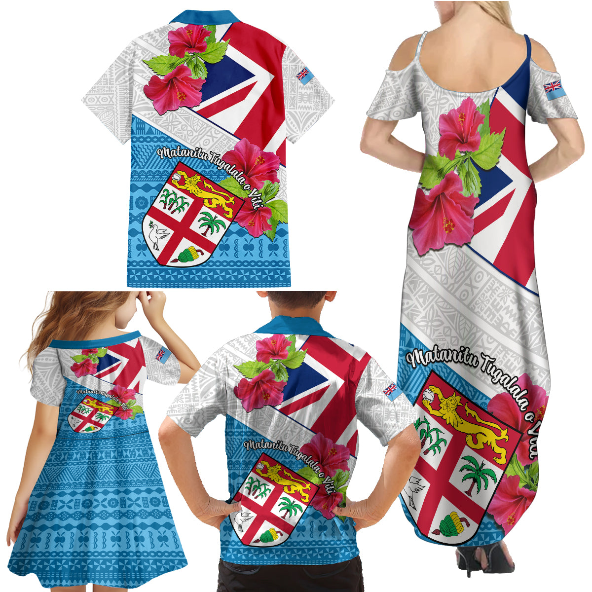 Fiji Day Family Matching Summer Maxi Dress and Hawaiian Shirt Fijian Hibiscus Special Version - Wonder Print Shop