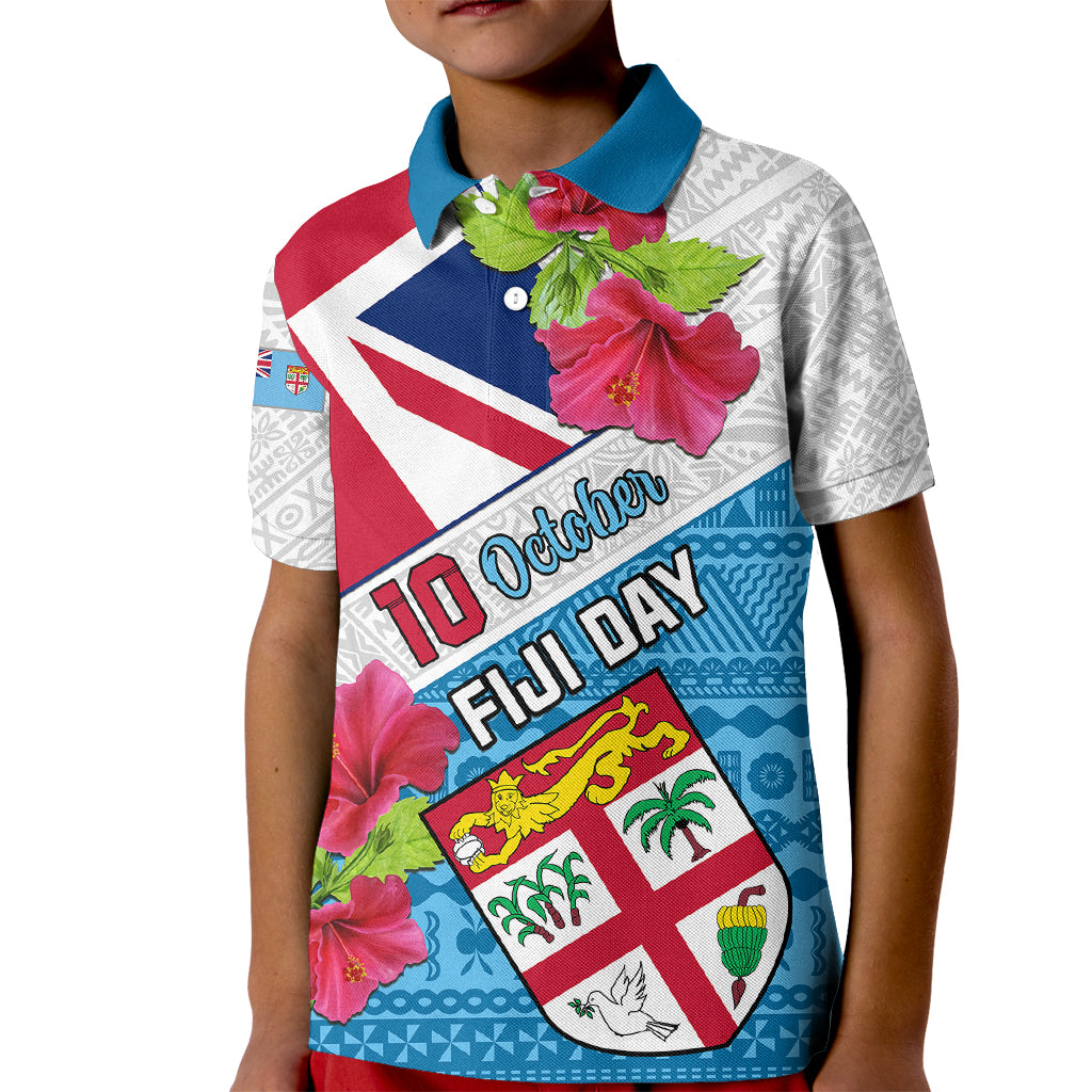 Fiji Day Kid Polo Shirt Fijian Hibiscus Special Version - Wonder Print Shop