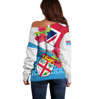 Fiji Day Off Shoulder Sweater Fijian Hibiscus Special Version - Wonder Print Shop