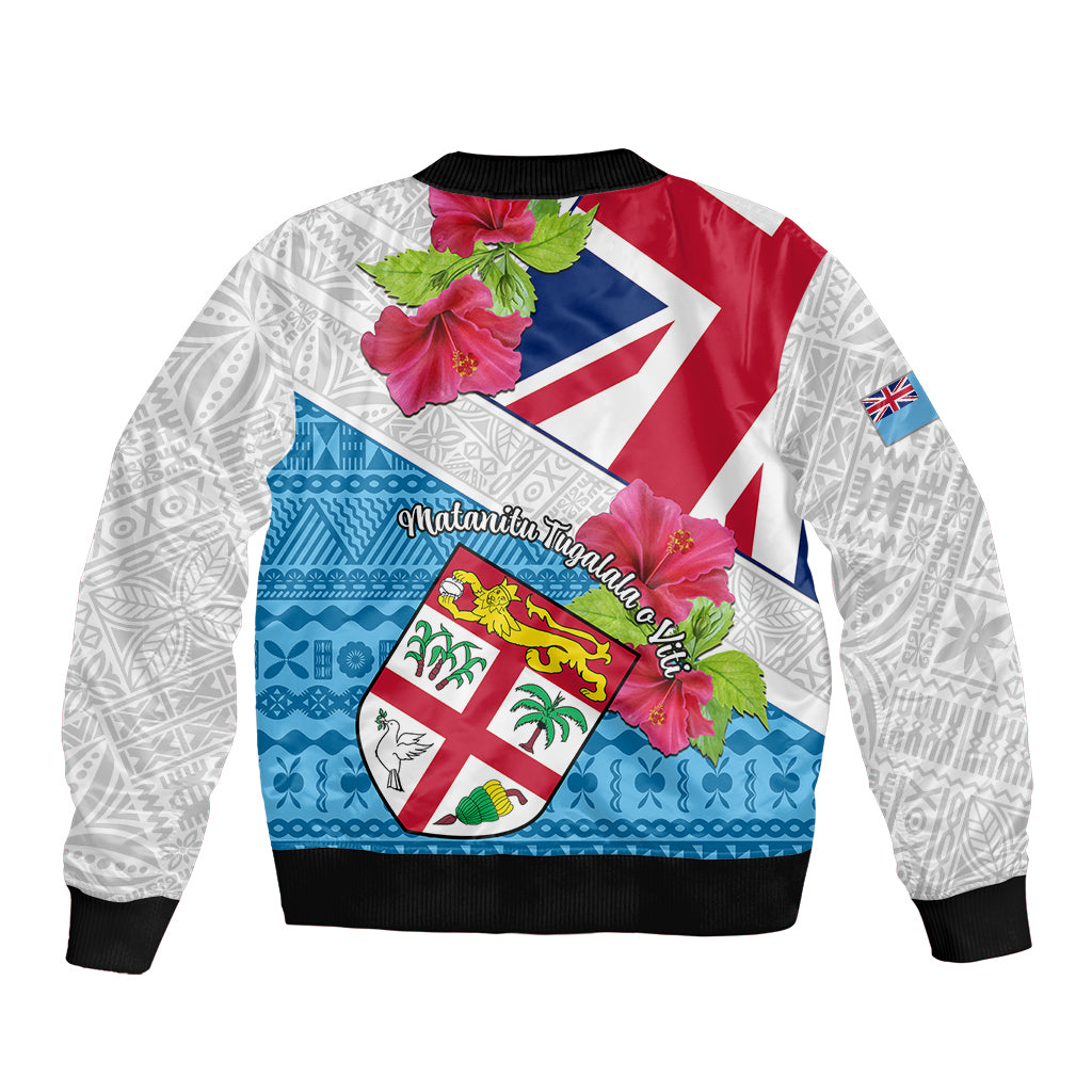 Fiji Day Sleeve Zip Bomber Jacket Fijian Hibiscus Special Version - Wonder Print Shop