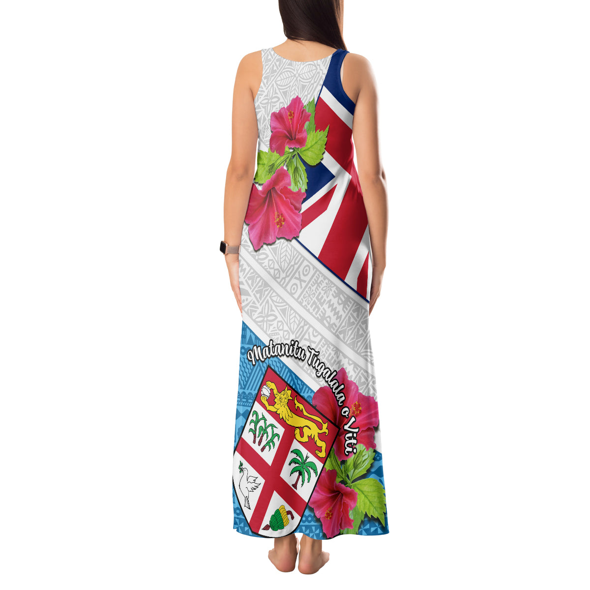 Fiji Day Tank Maxi Dress Fijian Hibiscus Special Version - Wonder Print Shop