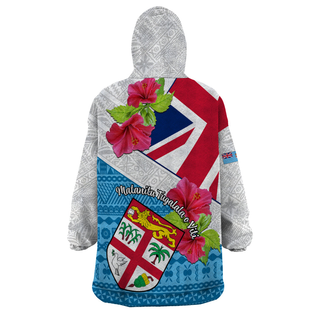 Fiji Day Wearable Blanket Hoodie Fijian Hibiscus Special Version - Wonder Print Shop