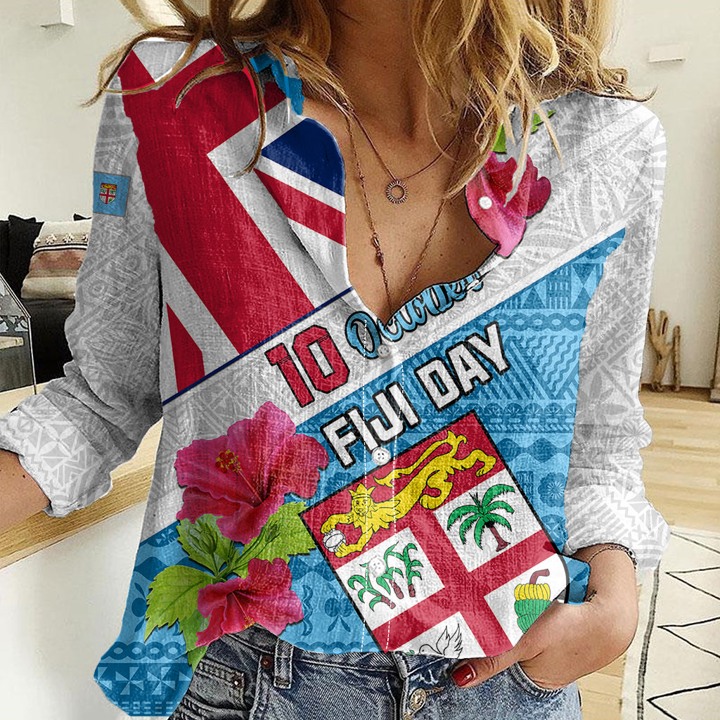 Fiji Day Women Casual Shirt Fijian Hibiscus Special Version - Wonder Print Shop