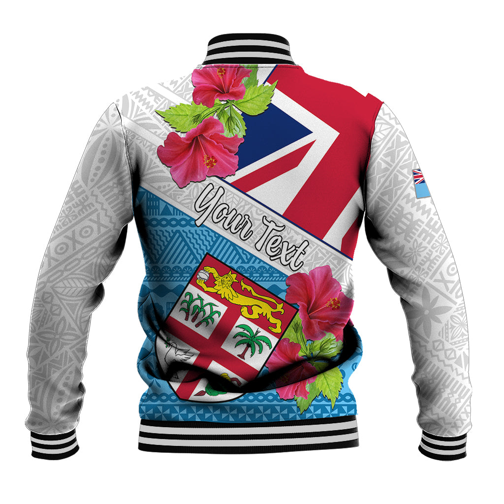 Personalised Fiji Day Baseball Jacket Fijian Hibiscus Special Version - Wonder Print Shop