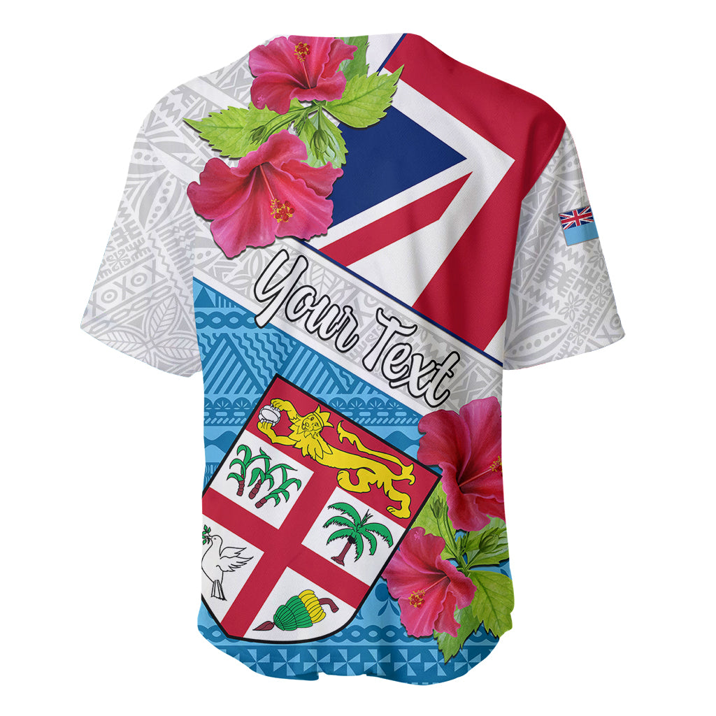 Personalised Fiji Day Baseball Jersey Fijian Hibiscus Special Version - Wonder Print Shop