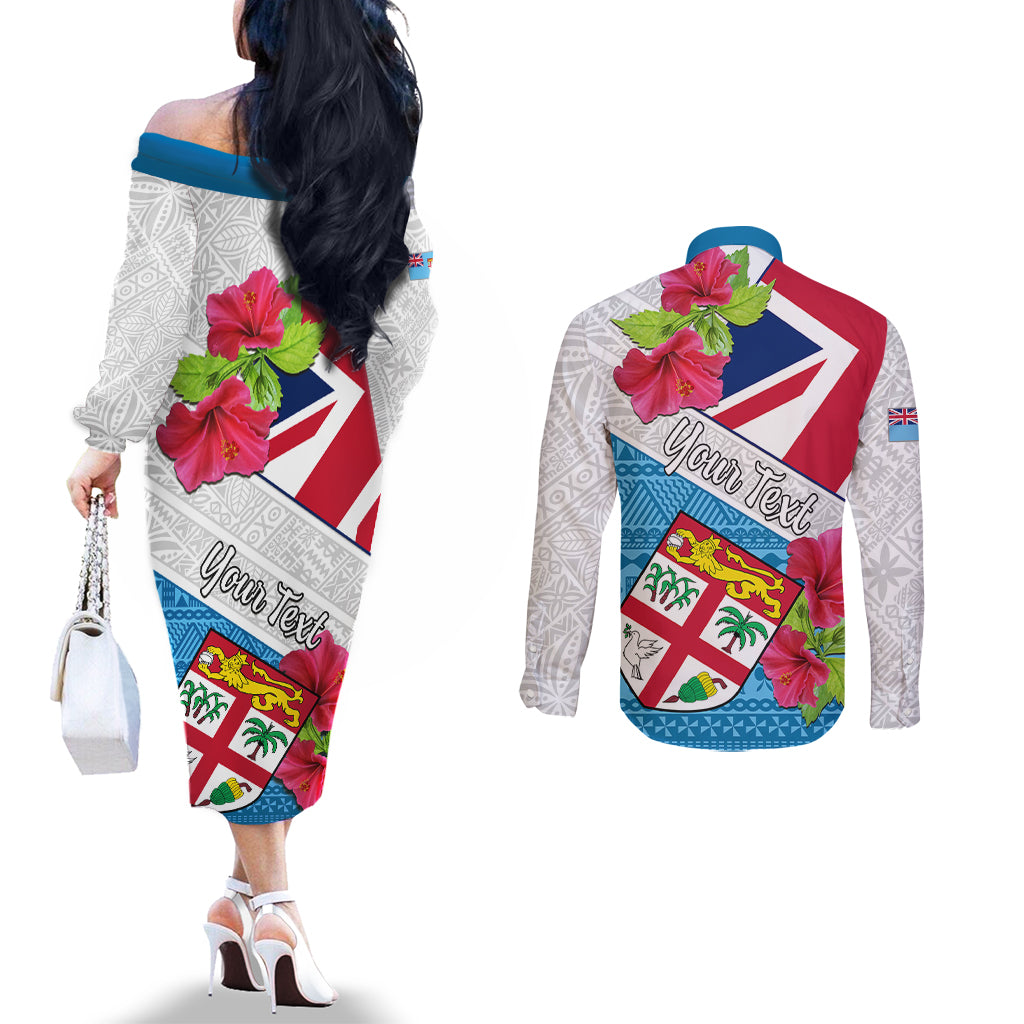 personalised-fiji-day-couples-matching-off-the-shoulder-long-sleeve-dress-and-long-sleeve-button-shirts-fijian-hibiscus-special-version