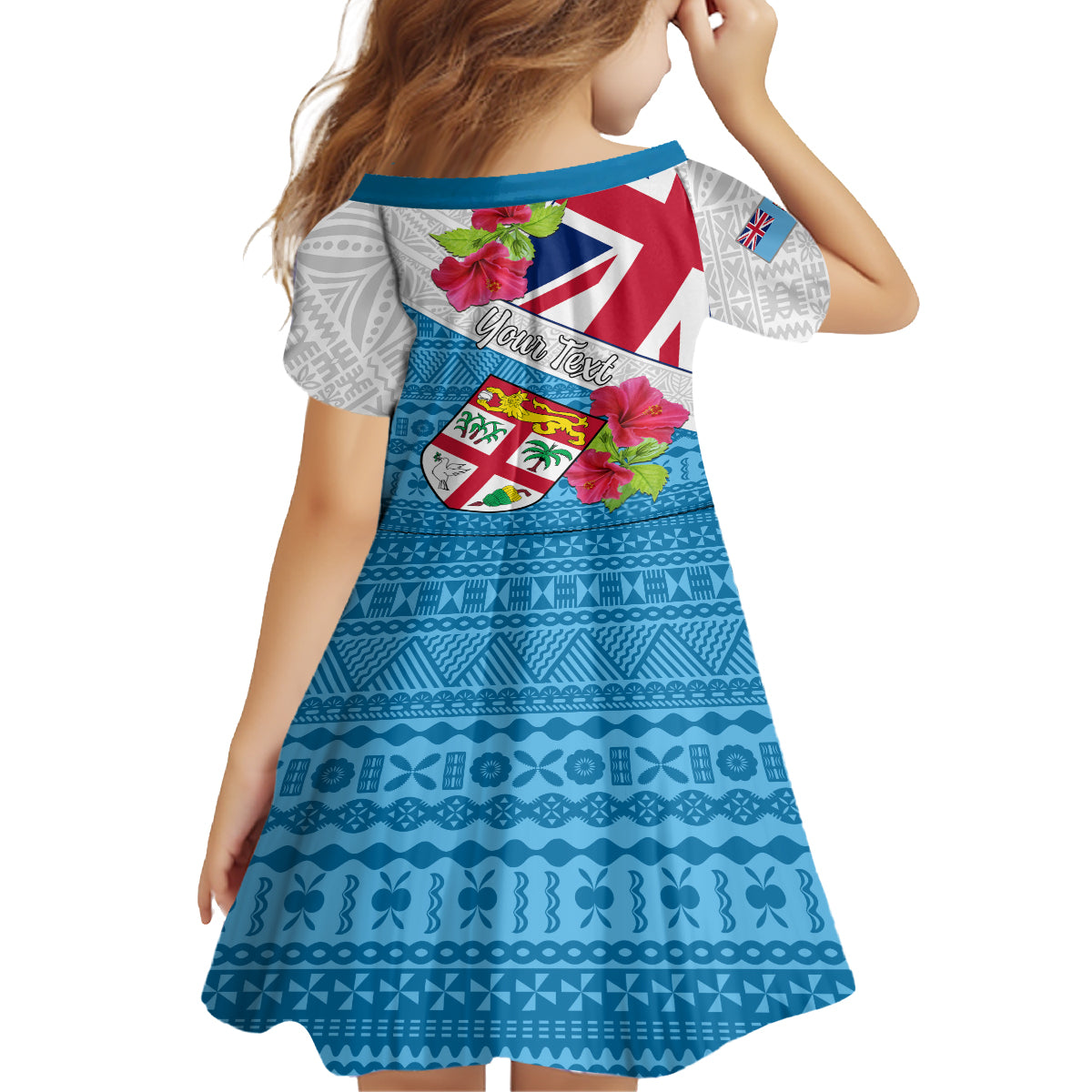 Personalised Fiji Day Family Matching Puletasi Dress and Hawaiian Shirt Fijian Hibiscus Special Version - Wonder Print Shop