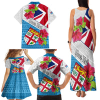 Personalised Fiji Day Family Matching Tank Maxi Dress and Hawaiian Shirt Fijian Hibiscus Special Version - Wonder Print Shop