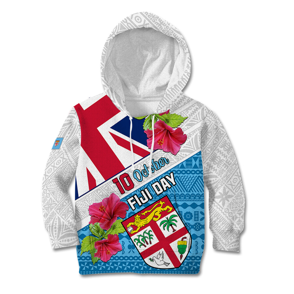 Personalised Fiji Day Kid Hoodie Fijian Hibiscus Special Version - Wonder Print Shop