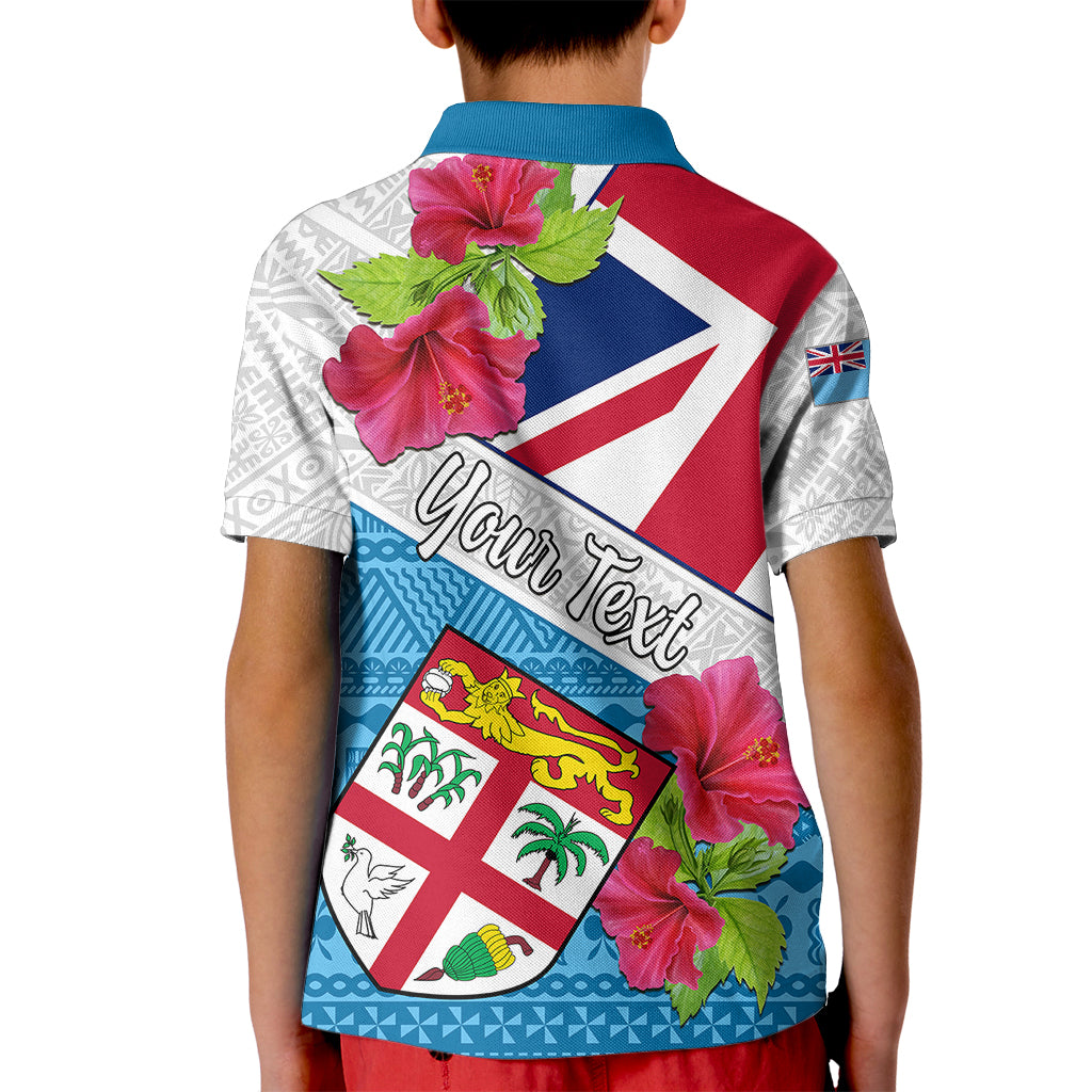 Personalised Fiji Day Kid Polo Shirt Fijian Hibiscus Special Version - Wonder Print Shop