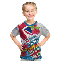 Personalised Fiji Day Kid T Shirt Fijian Hibiscus Special Version - Wonder Print Shop