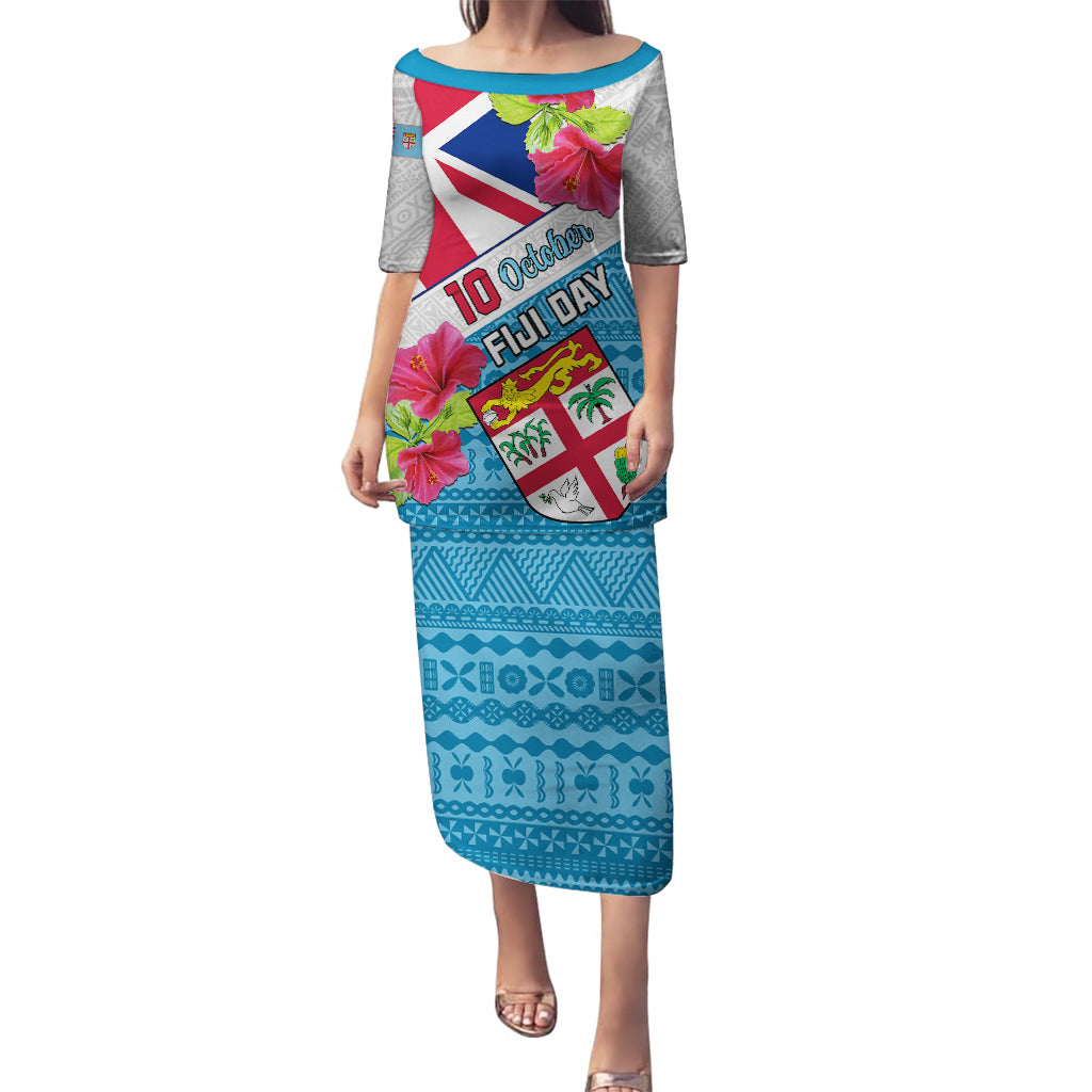 Personalised Fiji Day Puletasi Fijian Hibiscus Special Version - Wonder Print Shop