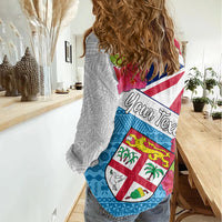 Personalised Fiji Day Women Casual Shirt Fijian Hibiscus Special Version - Wonder Print Shop