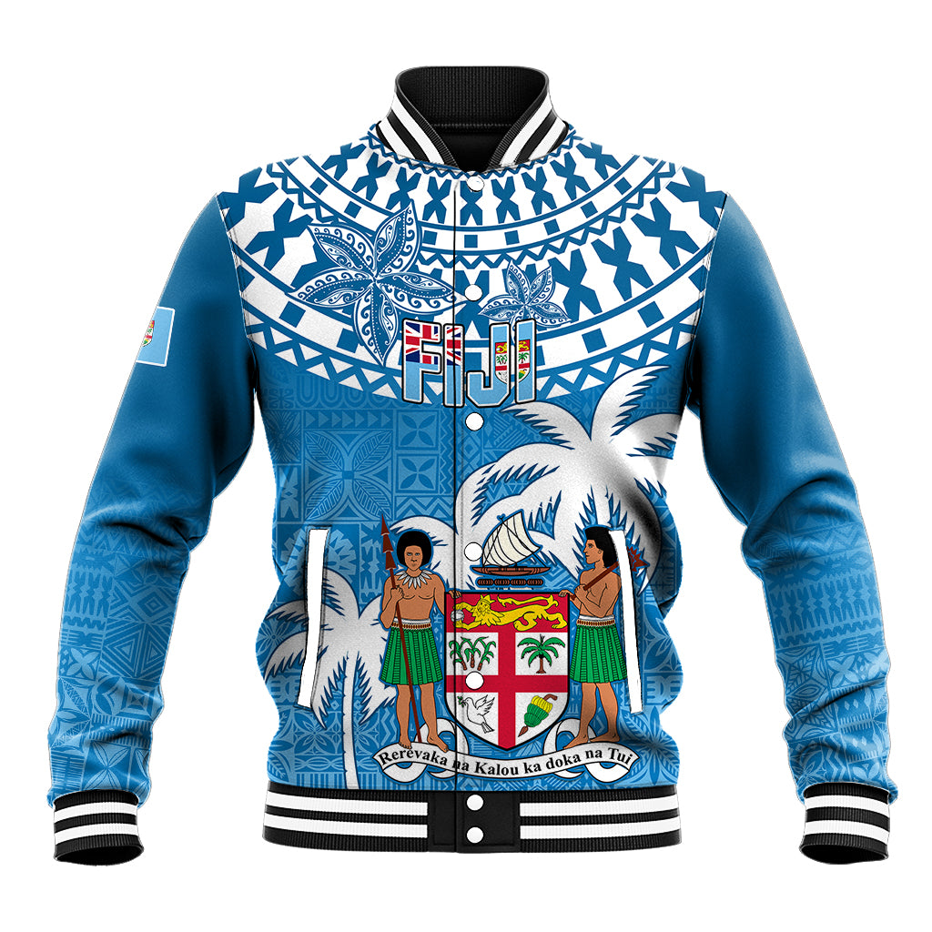 Fiji Baseball Jacket Bula Fijian Tapa Pattern - Wonder Print Shop