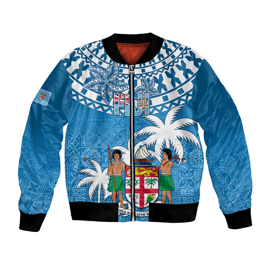 Fiji Bomber Jacket Bula Fijian Tapa Pattern - Wonder Print Shop