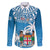 Fiji Family Matching Off Shoulder Long Sleeve Dress and Hawaiian Shirt Bula Fijian Tapa Pattern - Wonder Print Shop