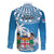 Fiji Family Matching Off Shoulder Long Sleeve Dress and Hawaiian Shirt Bula Fijian Tapa Pattern - Wonder Print Shop