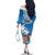 Fiji Family Matching Off Shoulder Long Sleeve Dress and Hawaiian Shirt Bula Fijian Tapa Pattern - Wonder Print Shop
