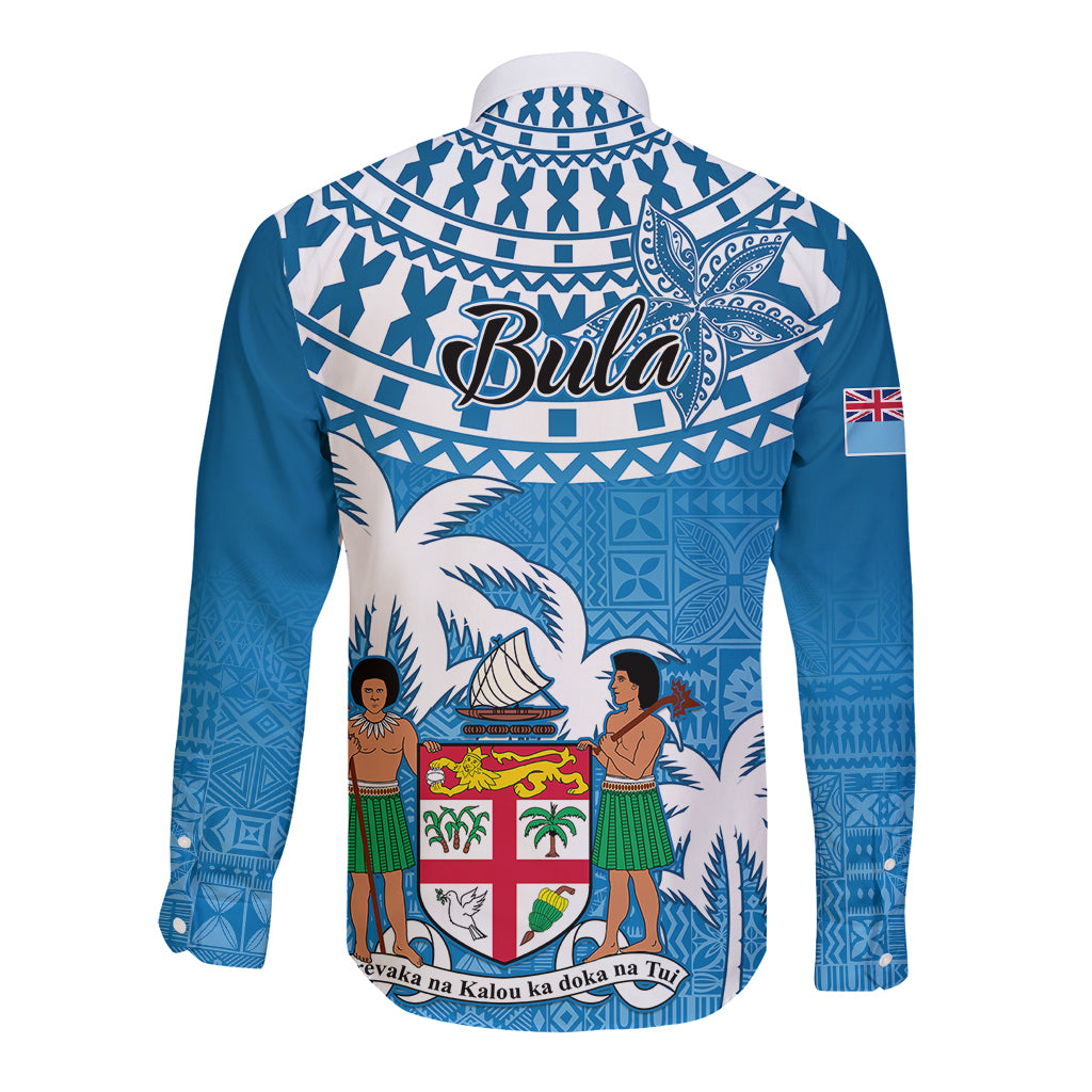 Fiji Long Sleeve Button Shirt Bula Fijian Tapa Pattern - Wonder Print Shop