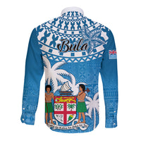 Fiji Long Sleeve Button Shirt Bula Fijian Tapa Pattern - Wonder Print Shop