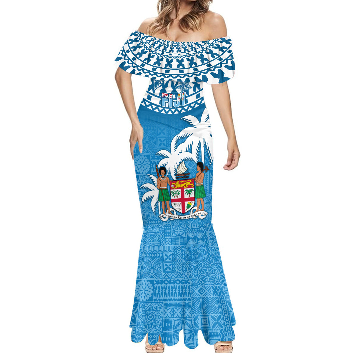 Fiji Mermaid Dress Bula Fijian Tapa Pattern - Wonder Print Shop
