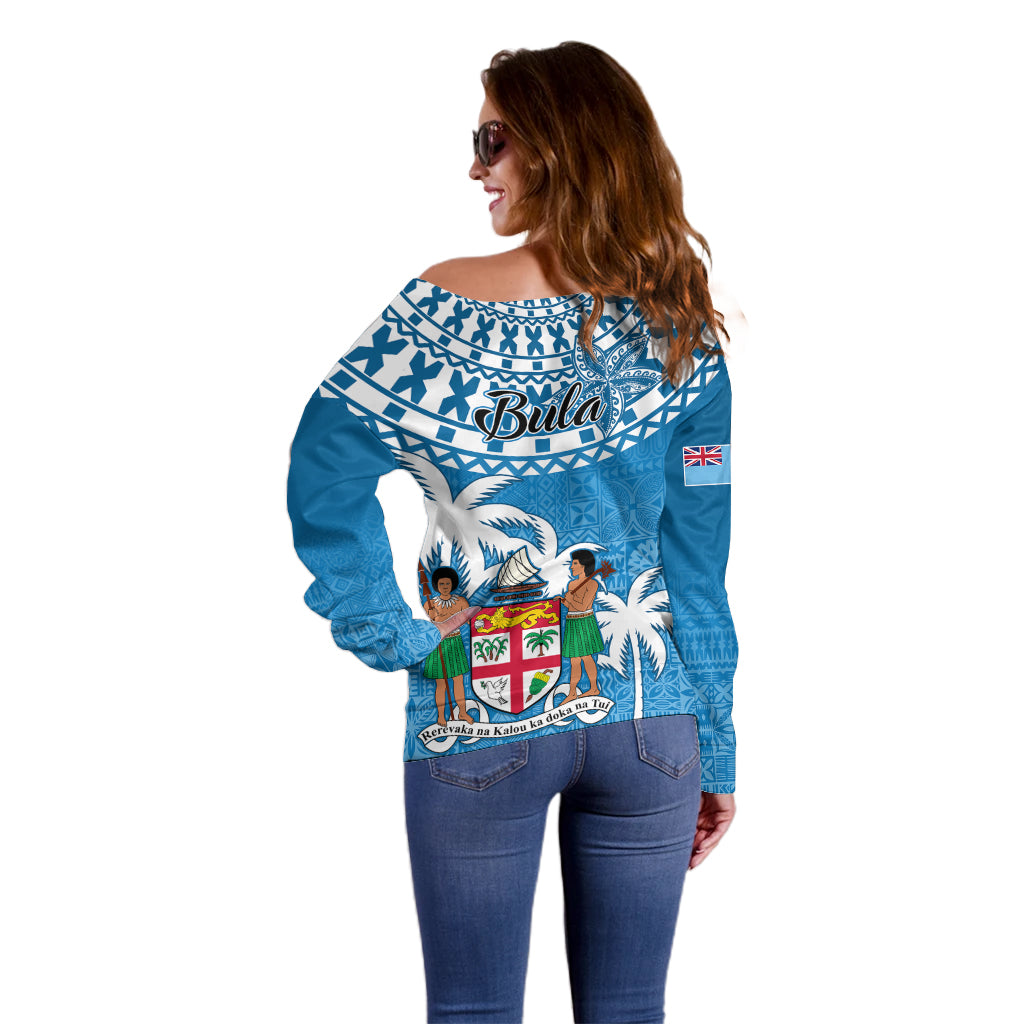 Fiji Off Shoulder Sweater Bula Fijian Tapa Pattern - Wonder Print Shop