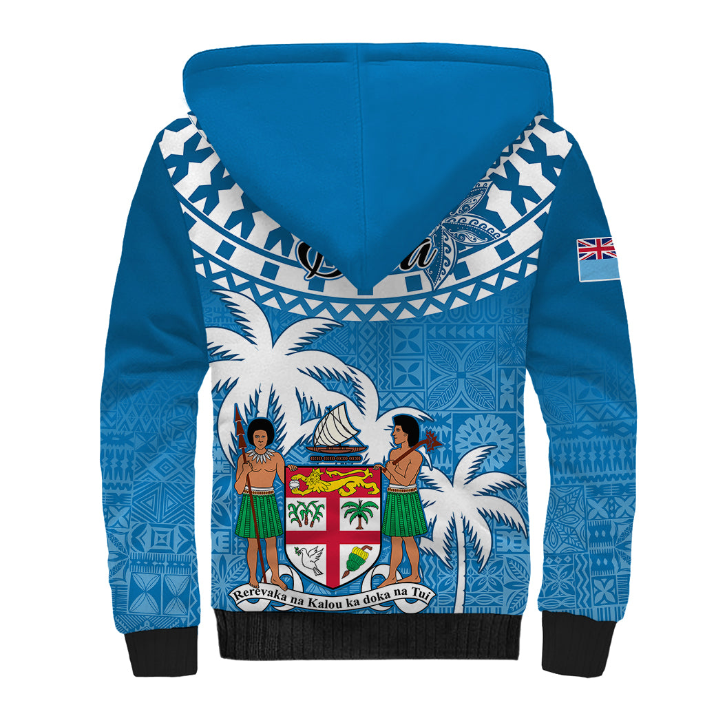 Fiji Sherpa Hoodie Bula Fijian Tapa Pattern - Wonder Print Shop