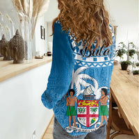 Fiji Women Casual Shirt Bula Fijian Tapa Pattern - Wonder Print Shop