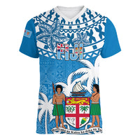Fiji Women V Neck T Shirt Bula Fijian Tapa Pattern - Wonder Print Shop