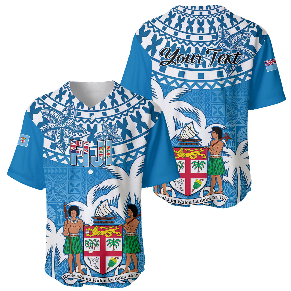 Personalised Fiji Baseball Jersey Bula Fijian Tapa Pattern - Wonder Print Shop