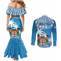 personalised-fiji-couples-matching-mermaid-dress-and-long-sleeve-button-shirts-bula-fijian-tapa-pattern