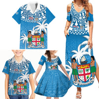 Personalised Fiji Family Matching Summer Maxi Dress and Hawaiian Shirt Bula Fijian Tapa Pattern - Wonder Print Shop