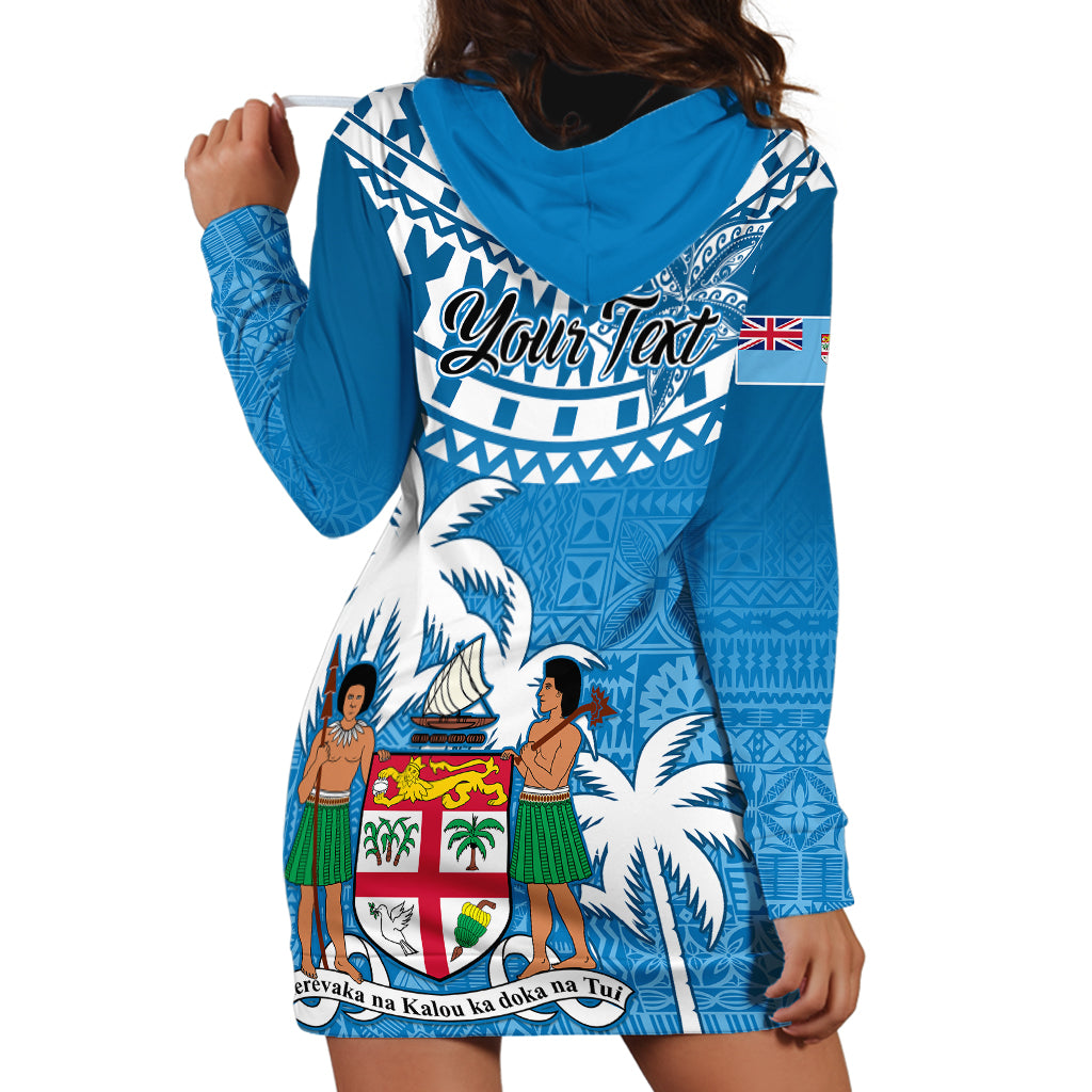 Personalised Fiji Hoodie Dress Bula Fijian Tapa Pattern - Wonder Print Shop