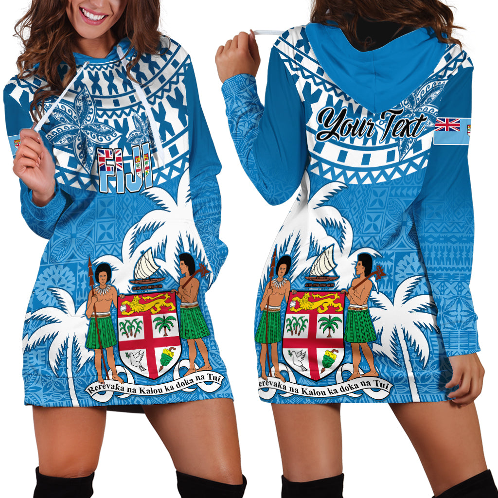 Personalised Fiji Hoodie Dress Bula Fijian Tapa Pattern - Wonder Print Shop