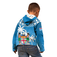 Personalised Fiji Kid Hoodie Bula Fijian Tapa Pattern - Wonder Print Shop