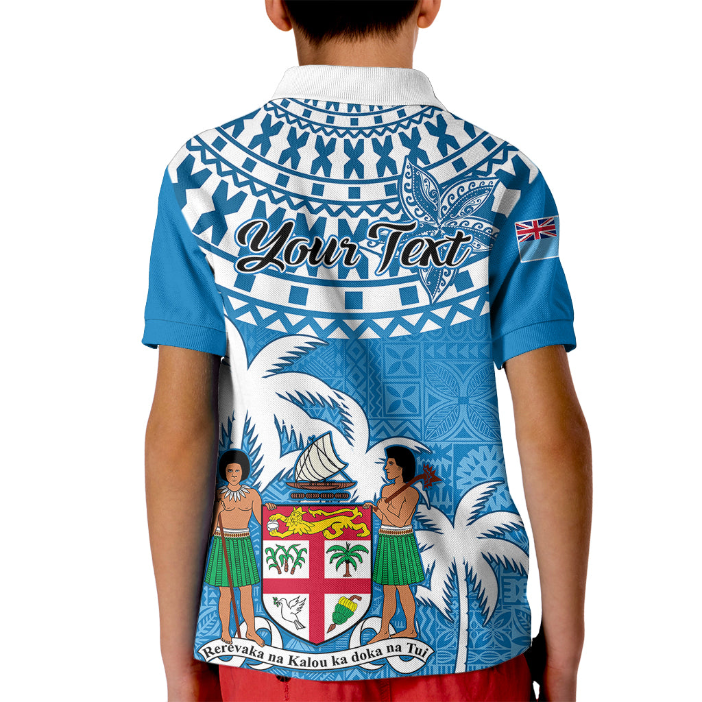 Personalised Fiji Kid Polo Shirt Bula Fijian Tapa Pattern - Wonder Print Shop