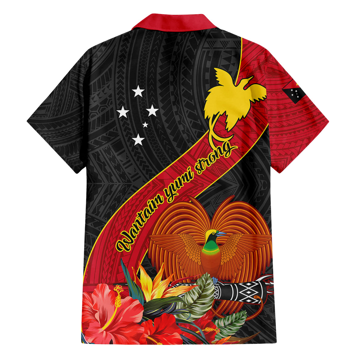 Papua New Guinea Family Matching Tank Maxi Dress and Hawaiian Shirt Bird Of Paradise With Tropical Flower - Wonder Print Shop