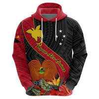 Papua New Guinea Hoodie Bird Of Paradise With Tropical Flower - Wonder Print Shop