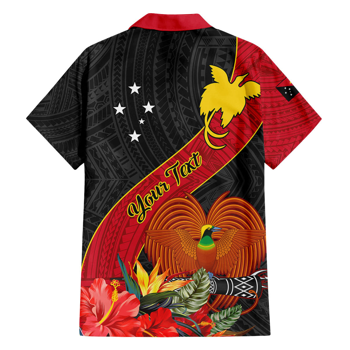Personalised Papua New Guinea Family Matching Mermaid Dress and Hawaiian Shirt Bird Of Paradise With Tropical Flower - Wonder Print Shop