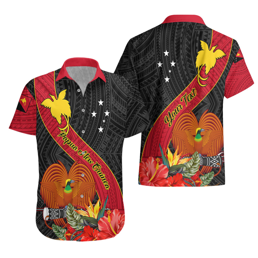 Personalised Papua New Guinea Hawaiian Shirt Bird Of Paradise With Tropical Flower - Wonder Print Shop