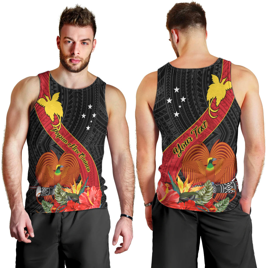 personalised-papua-new-guinea-men-tank-top-bird-of-paradise-with-tropical-flower